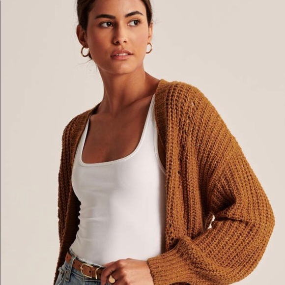 abercrombie puff sleeve cardigan